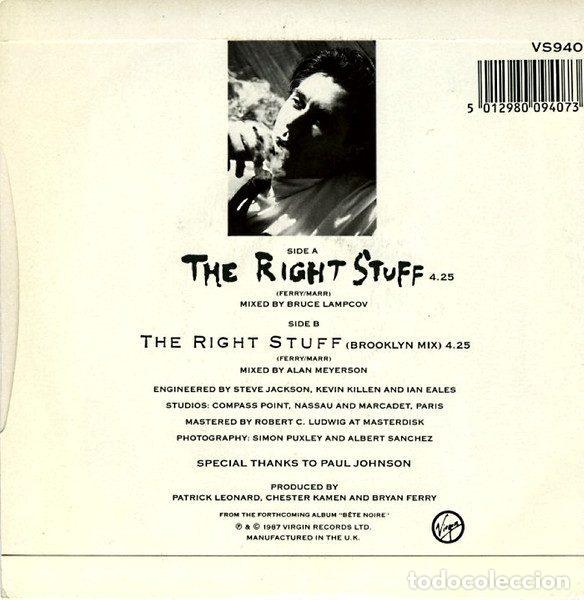 Discos de vinilo: Bryan Ferry &ndash; The Right Stuff (Vinyl, Virgin VS940) - Foto 2