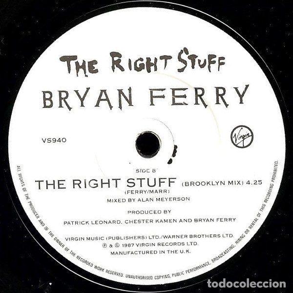 Discos de vinilo: Bryan Ferry &ndash; The Right Stuff (Vinyl, Virgin VS940) - Foto 4