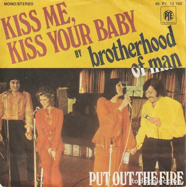 Vinyl records: Brotherhood Of Man &ndash; Kiss Me, Kiss Your Baby (Vinyl, Pye Records 45. PY. 12 160)