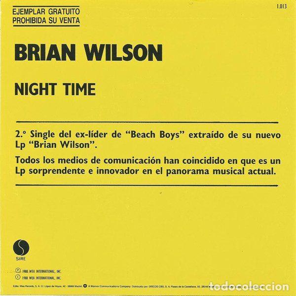 Discos de vinilo: Brian Wilson &ndash; Night Time (Vinyl, Sire 1013) - Foto 2