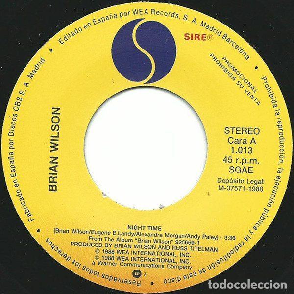 Discos de vinilo: Brian Wilson &ndash; Night Time (Vinyl, Sire 1013) - Foto 3