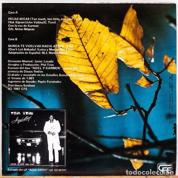 Discos de vinilo: Phil Trim presentando a Karmen &ndash; Hojas Secas (Vinyl, Explosi&oacute;n E-34582) - Foto 2