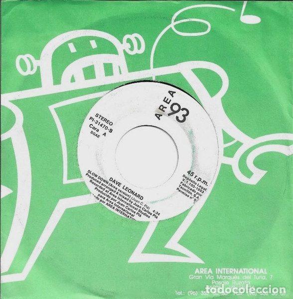 Discos de vinil: Dave Leonard &ndash; Slow Down (Vinyl, Area International PI-31470-S)