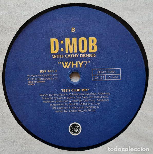 Discos de vinilo: D Mob &ndash; Why? (Vinyl, FFRR 857 411-1) - Foto 4