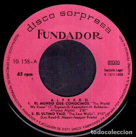 Disques de vinyle: Alfredo &ndash; El Mundo Que Conocimos = The World We Knew (Vinyl, Disco Sorpresa Fundador 10.158)