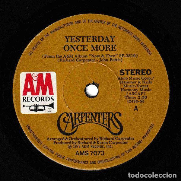 Disques de vinyle: Carpenters &ndash; Yesterday Once More (Vinyl, A&M Records AMS 7073)