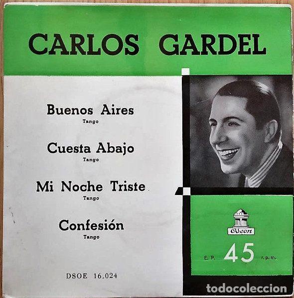 Discos de vinil: Carlos Gardel &ndash; Buenos Aires / Cuesta Abajo / Mi Noche Triste / Confesi&oacute;n (Vinyl, Odeon DSOE 16.024)