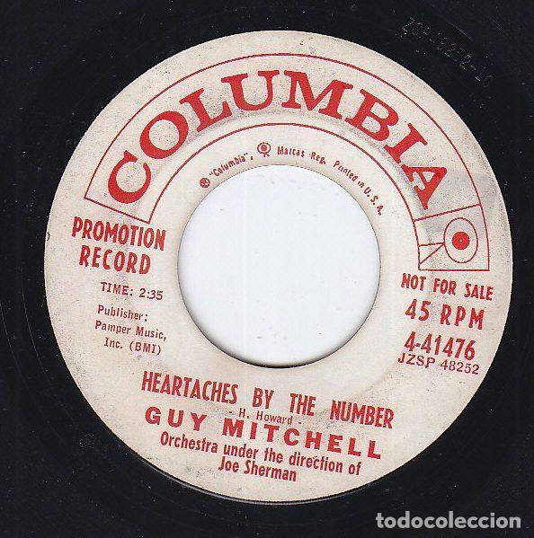 Disques de vinyle: Guy Mitchell &ndash; Heartaches By The Number (Vinyl, Columbia 4-41476)