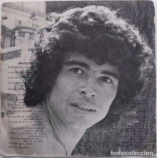 Discos de vinilo: Jer&oacute;nimo &ndash; Matilde (Vinyl, Movieplay SN&middot;90030) - Foto 2