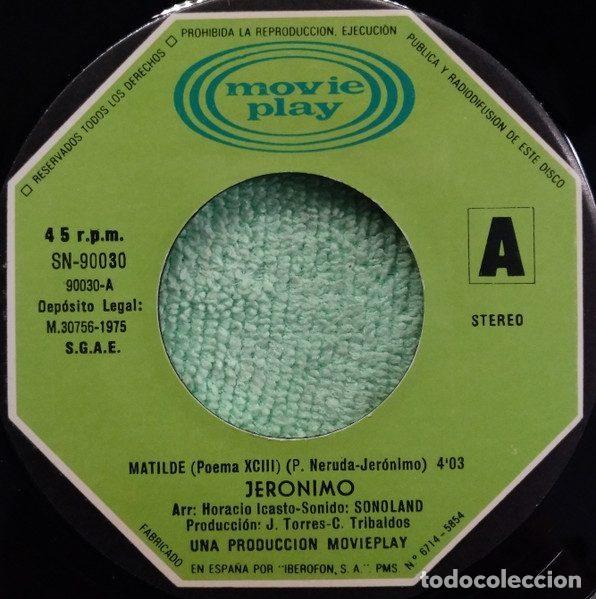 Discos de vinilo: Jer&oacute;nimo &ndash; Matilde (Vinyl, Movieplay SN&middot;90030) - Foto 3