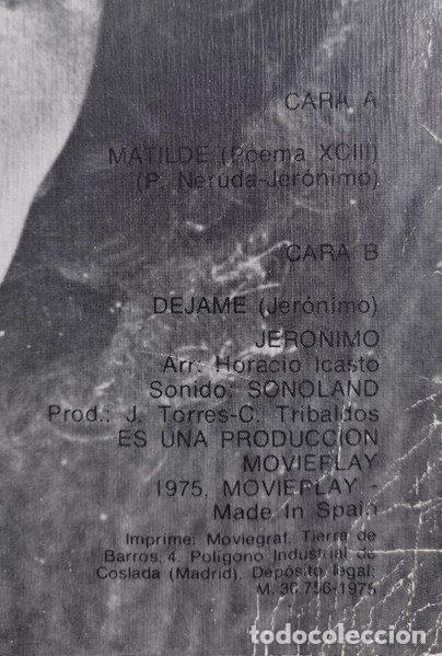 Discos de vinilo: Jer&oacute;nimo &ndash; Matilde (Vinyl, Movieplay SN&middot;90030) - Foto 5