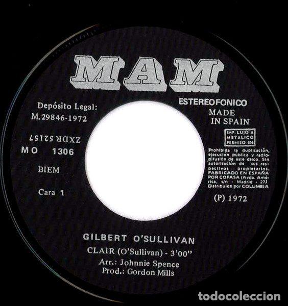 Discos de vinilo: Gilbert OSullivan &ndash; Clair (Vinyl, MAM MO 1306) - Foto 3