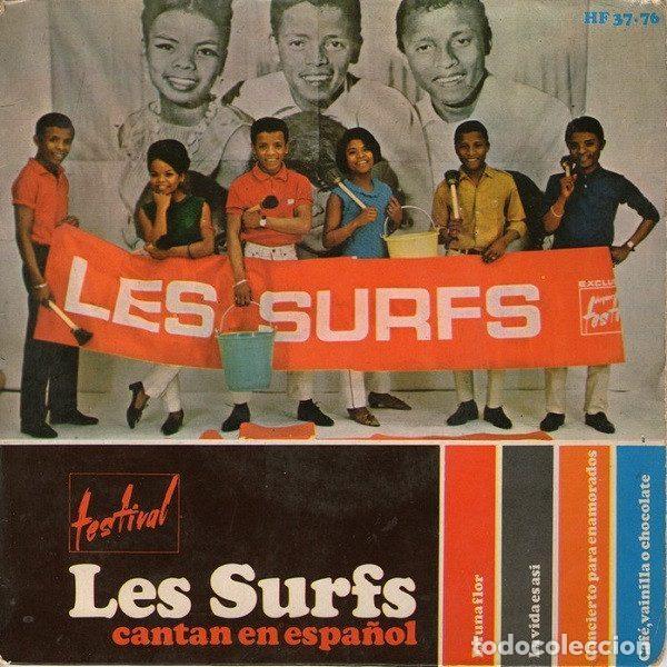 Disques de vinyle: Les Surfs &ndash; Les Surfs Cantan En Espa&ntilde;ol (Vinyl, Disques Festival HF 37-76)