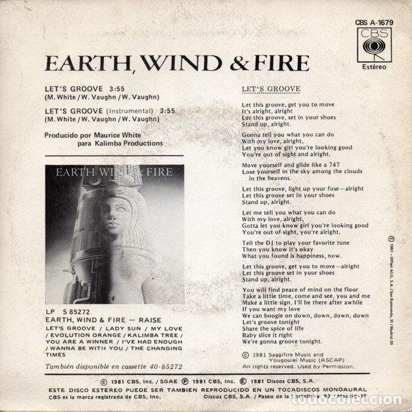 Discos de vinilo: Earth, Wind & Fire &ndash; Vamos A Vacilar (Vinyl, CBS CBS A 1679) - Foto 2
