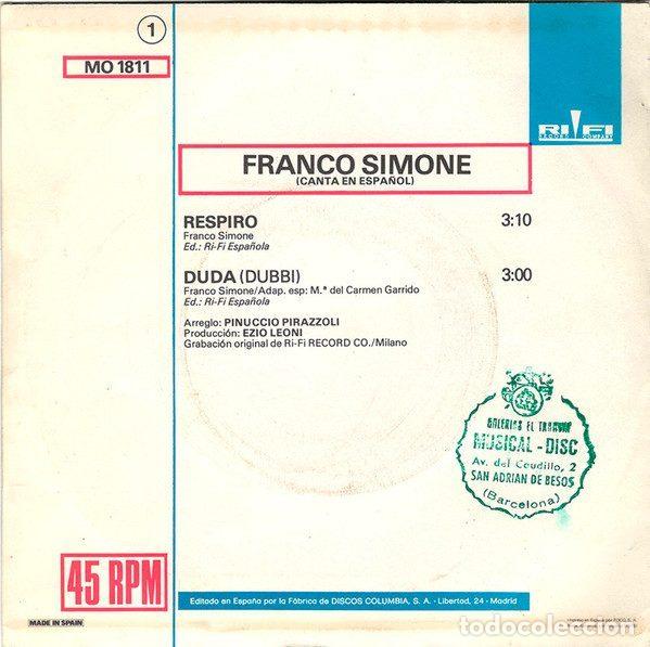 Discos de vinilo: Franco Simone &ndash; Respiro (Vinyl, Rifi MO 1811) - Foto 2