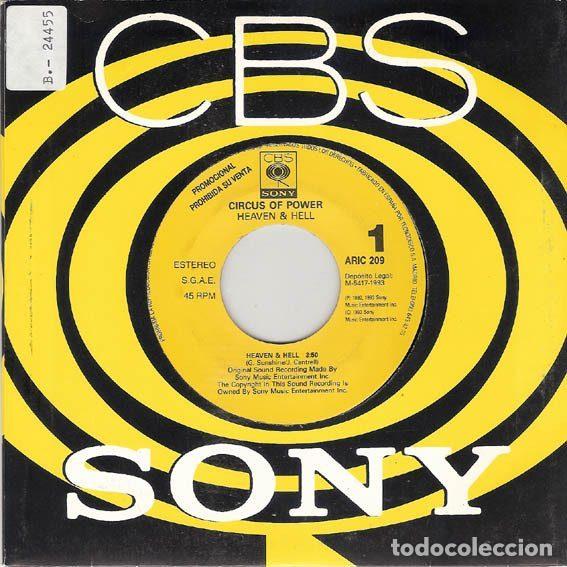 Discos de vinil: Circus Of Power &ndash; Heaven & Hell (Vinyl, CBS/Sony ARIC 209)
