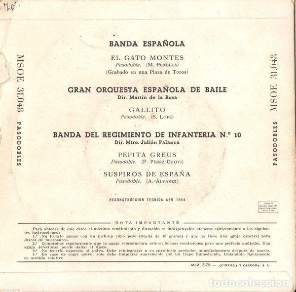 Discos de vinilo: Various &ndash; Pasodobles (Vinyl, Odeon MSOE 31.048) - Foto 2