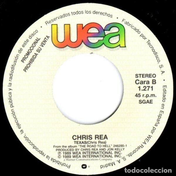 Discos de vinilo: Chris Rea &ndash; Texas (Vinyl, WEA 1.271) - Foto 4