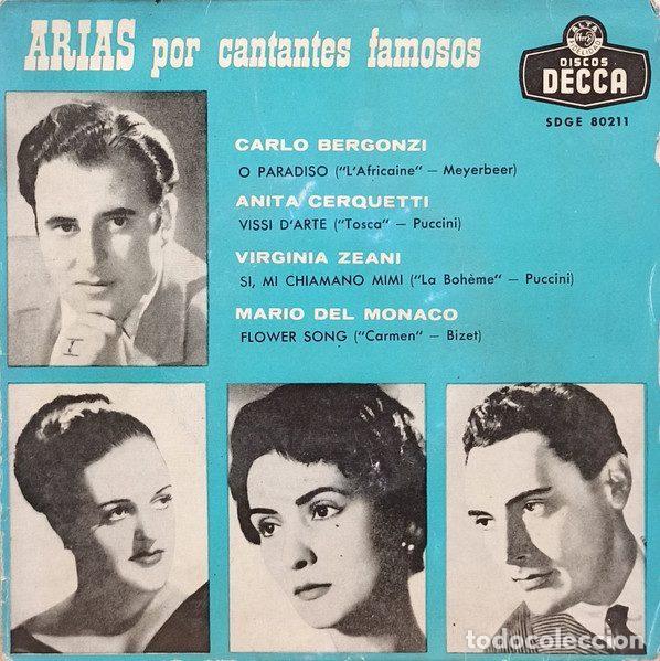 Discos de vinil: Carlo Bergonzi, Anita Cerquetti, Virginia Zeani, Mario del Monaco &ndash; Arias Por Cantantes Famosos...