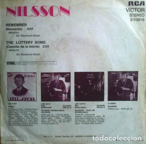 Discos de vinilo: Nilsson &ndash; Remember (Vinyl, RCA Victor 3-10815) - Foto 2