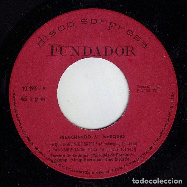 Disques de vinyle: Porrina De Badajoz &rdquo;Marqu&eacute;s De Porrina&rdquo; &ndash; Escuchando Al Marqu&eacute;s (Vinyl, Disco Sorpresa Fundador...