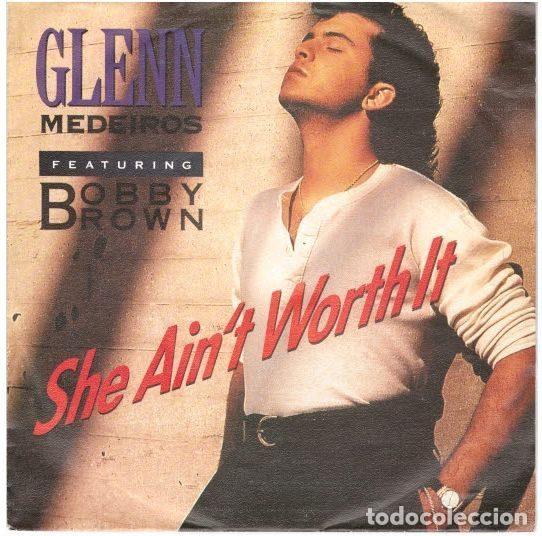 Vinyl-Schallplatten: Glenn Medeiros Featuring Bobby Brown &ndash; She Ain't Worth It (Vinyl, Mercury 875620-7)