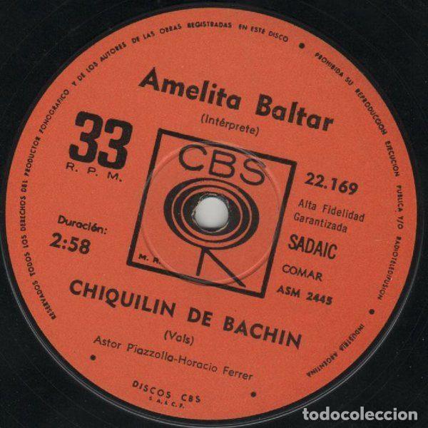 Disques de vinyle: Amelita Baltar &ndash; Chiquilin De Bachin (Vinyl, CBS 22.169)