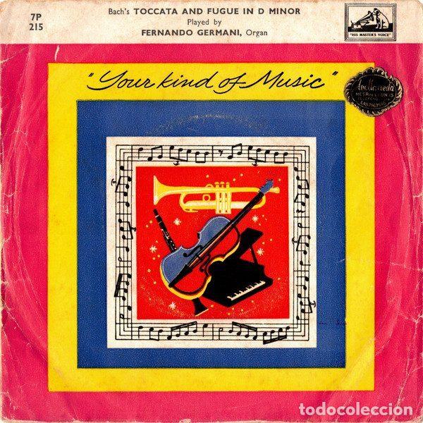 Vinyl records: Fernando Germani &ndash; Bach's Toccata And Fugue In D Minor (Vinyl, His Master's Voice 7P 215)