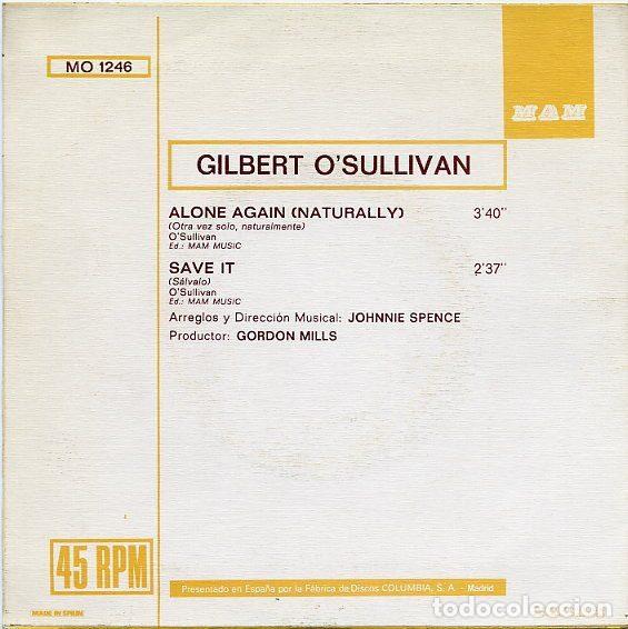 Discos de vinilo: Gilbert OSullivan &ndash; Alone Again (Naturally) / Save It (Vinyl, MAM MO 1246) - Foto 2