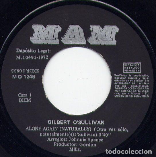 Discos de vinilo: Gilbert OSullivan &ndash; Alone Again (Naturally) / Save It (Vinyl, MAM MO 1246) - Foto 3