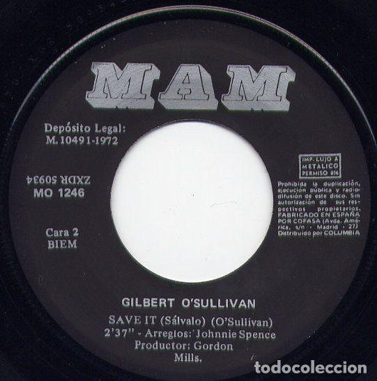 Discos de vinilo: Gilbert OSullivan &ndash; Alone Again (Naturally) / Save It (Vinyl, MAM MO 1246) - Foto 4