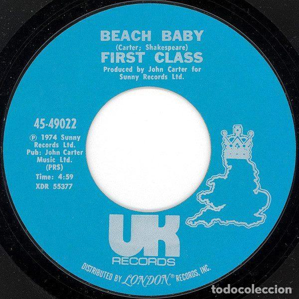 Discos de vinil: First Class &ndash; Beach Baby (Vinyl, UK Records 45-49022)
