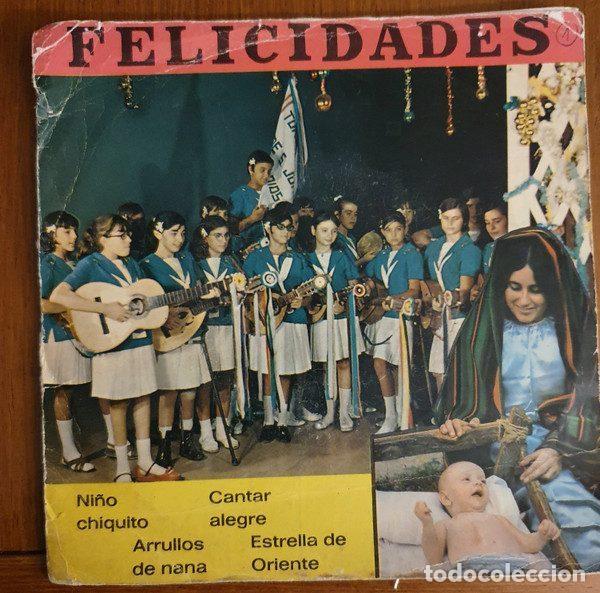 Disques de vinyle: Escolan&iacute;a Del Colegio De San Antonio De Madrid &ndash; Felicidades (Vinyl, Movieplay SN-45.008)