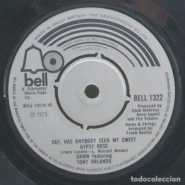 Disques de vinyle: Dawn , featuring Tony Orlando &ndash; Say, Has Anybody Seen My Sweet Gypsy Rose (Vinyl, Bell Records...