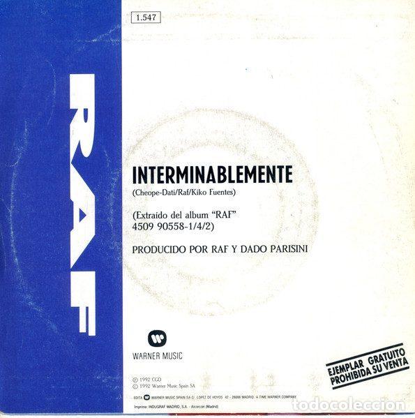 Discos de vinilo: Raf &ndash; Interminablemente (Vinyl, Warner Music 1.547) - Foto 2