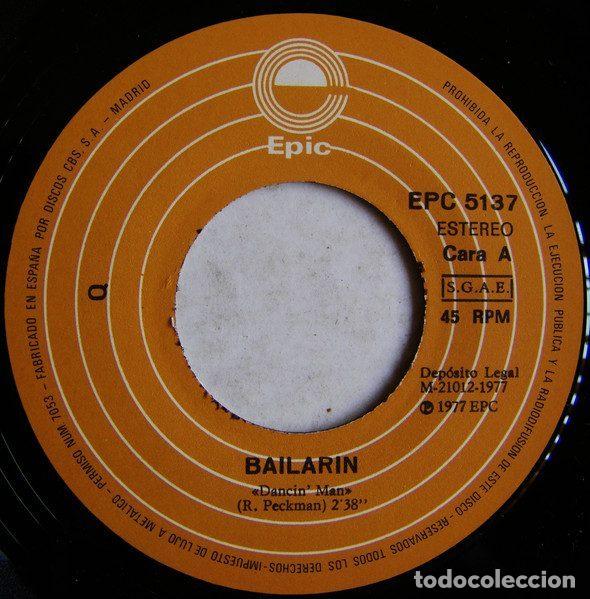 Discos de vinilo: Q &ndash; Bailarin (Vinyl, Epic EPC 5137) - Foto 3