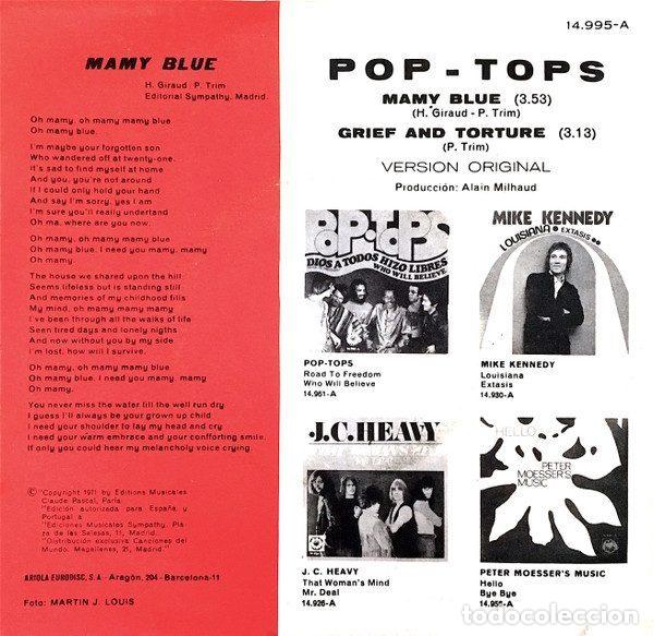 Discos de vinilo: Pop-Tops &ndash; Mamy Blue (Vinyl, Explosi&oacute;n 14.995-A) - Foto 2