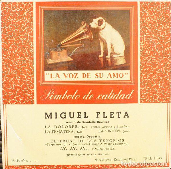 Disques de vinyle: Miguel Fleta &ndash; La Dolores (Vinyl, La Voz De Su Amo 7ERL 1.045)