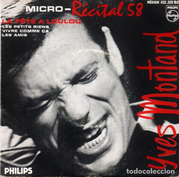 Disques de vinyle: Yves Montand &ndash; Micro-R&eacute;cital 58 (N&deg;1) (Vinyl, Philips 432.329 BE)