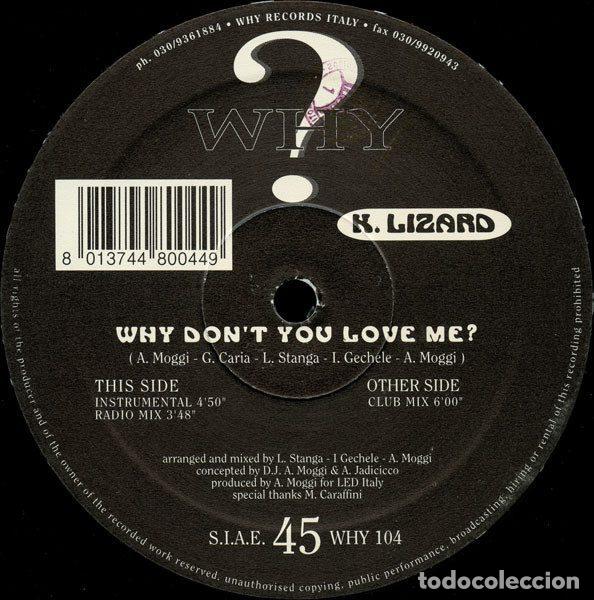 Vinyl records: K. Lizard &ndash; Why Don't You Love Me? (Vinyl, Why Records WHY 104)