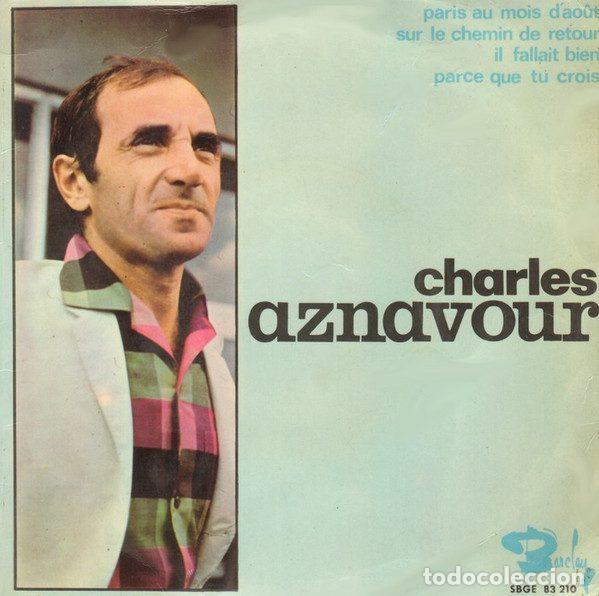 Disques de vinyle: Charles Aznavour &ndash; Paris Au Mois D'ao&ucirc;t (Vinyl, Barclay SBGE 83210)