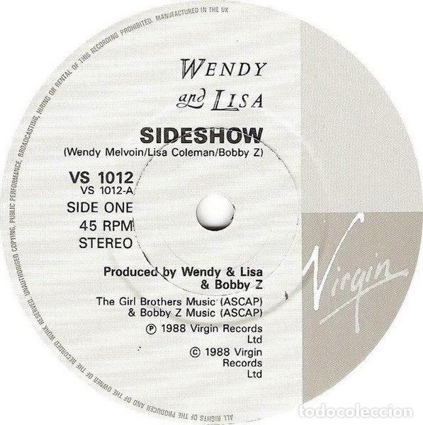 Discos de vinilo: Wendy And Lisa &ndash; Sideshow (Vinyl, Virgin VS 1012) - Foto 3