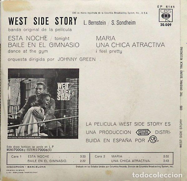 Discos de vinilo: Various &ndash; West Side Story (Vinyl, CBS EP-6145) - Foto 2