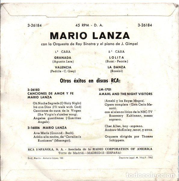 Discos de vinilo: Mario Lanza &ndash; Granada (Vinyl, RCA 3-26184) - Foto 2
