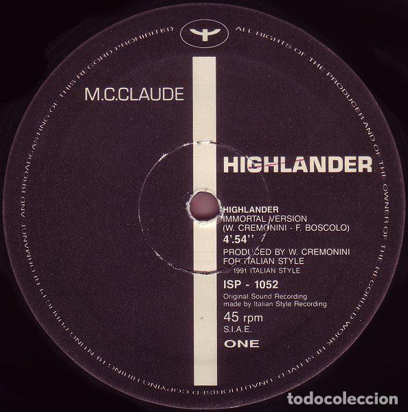 Disques de vinyle: M.C. Claude &ndash; Highlander (Vinyl, Italian Style Production ISP - 1052)