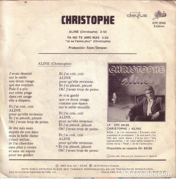 Discos de vinilo: Christophe &ndash; Aline (Vinyl, Epic EPC 8140) - Foto 2