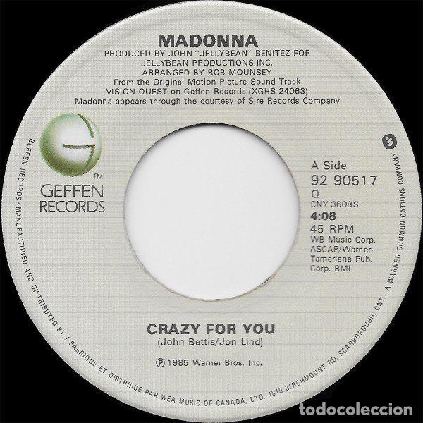Disques de vinyle: Madonna &ndash; Crazy For You (Vinyl, Geffen Records 92 90517)