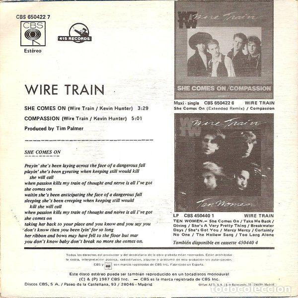 Discos de vinilo: Wire Train &ndash; She Comes On (Vinyl, CBS CBS 650422 7) - Foto 2
