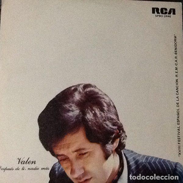 Discos de vinil: Valen &ndash; Despues De Ti, Nadie Mas / Estoy Amando A Una Mujer (Vinyl, RCA Victor SPBO-2446)