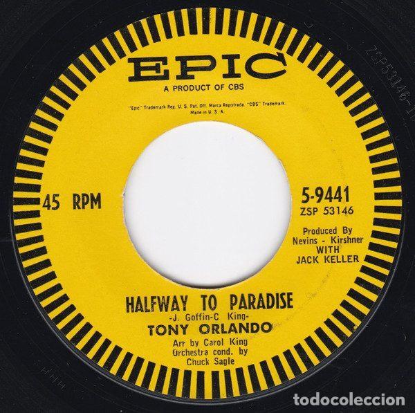 Dischi in vinile: Tony Orlando &ndash; Halfway To Paradise / Lonely Tomorrows (Vinyl, Epic 5-9441)
